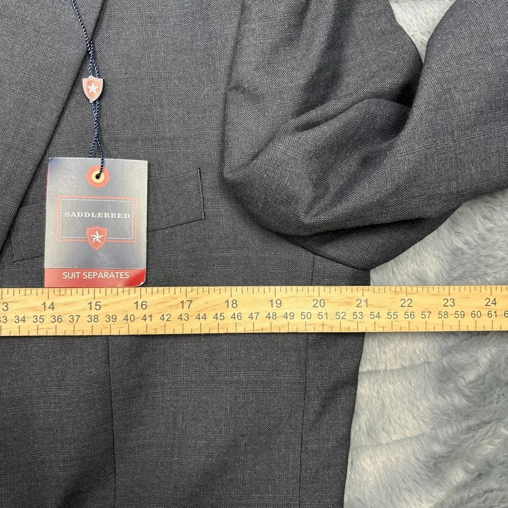 Saddlebred Suit Separate Blazer Mens 42S Dark Gray Two Button Notch Lapel 8721
